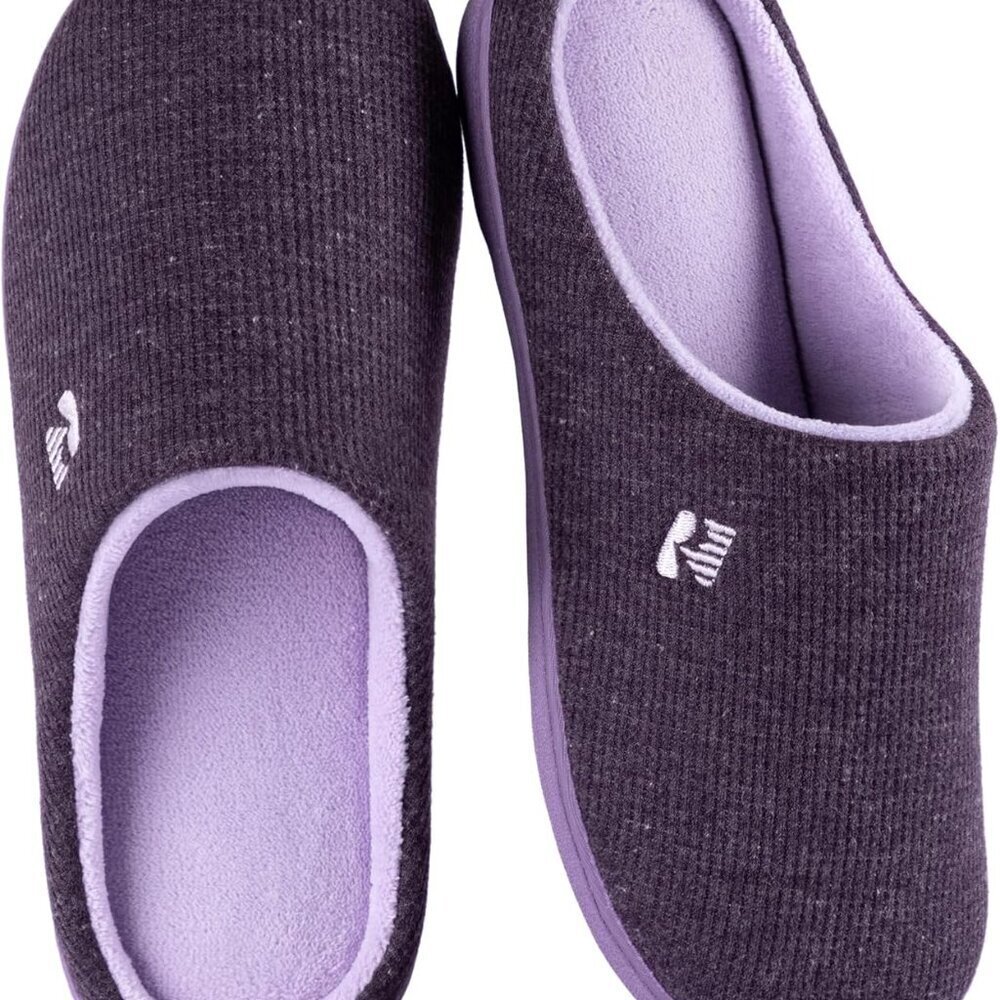 Women's Two-Tone Memory Foam Slippers Slip-On Indoor Outdoor Comfort
